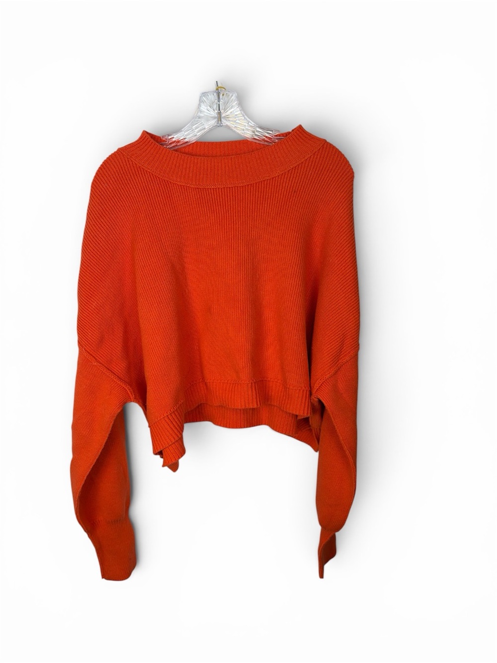 Free People Women's Cropped Knit Sweater - Orange